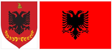 Albania flag and coat of arms