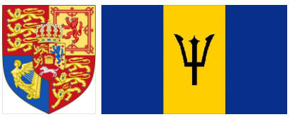 Barbados flag and coat of arms