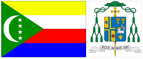 Comoros flag and coat of arms