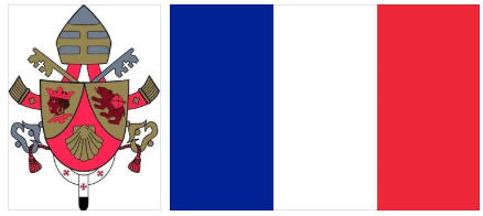 France flag and coat of arms