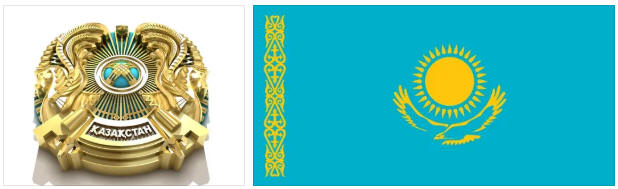 Kazakhstan flag and coat of arms
