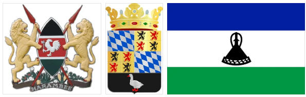 Lesotho flag and coat of arms
