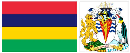 Mauritius flag and coat of arms