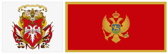 Montenegro flag and coat of arms