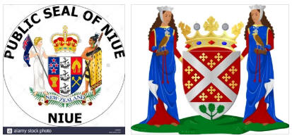 Niue flag and coat of arms