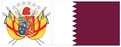 Qatar flag and coat of arms