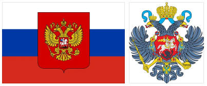 Russia flag and coat of arms