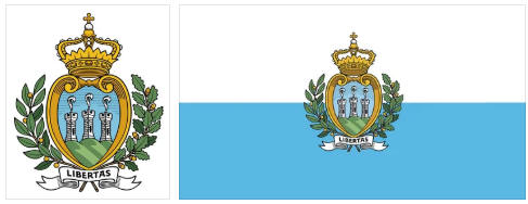 San Marino flag and coat of arms