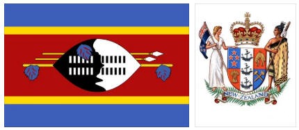 Swaziland flag and coat of arms