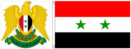 Syria flag and coat of arms