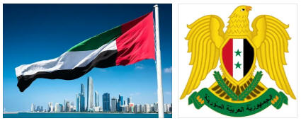 United Arab Emirates flag and coat of arms