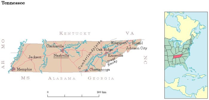 Tennessee Location Map