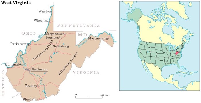 West Virginia Location Map
